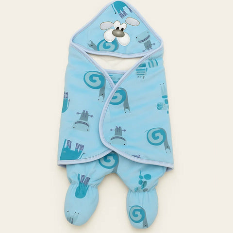Street Six - Swaddling Blanket - Blue - Animals