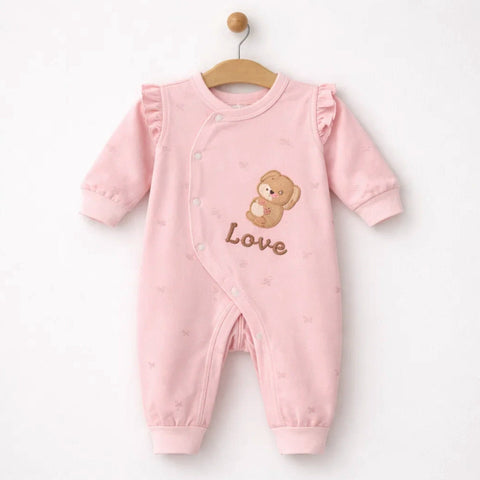 Everly Brooks - Cotton Interlock - Romper - Pink - Love