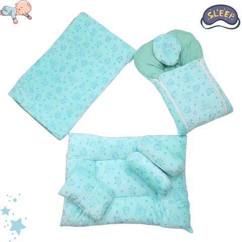 7 Pieces Velvet Bedding Set - Cats & Stars