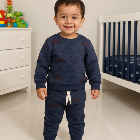 Z Kids - 2 Pieces - Suit Set - Dark Blue Car - 25
