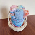 5 Pack Baby Face Towels Basket