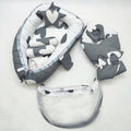 8 Pieces Snuggle Bed - Gray & White Big Hearts