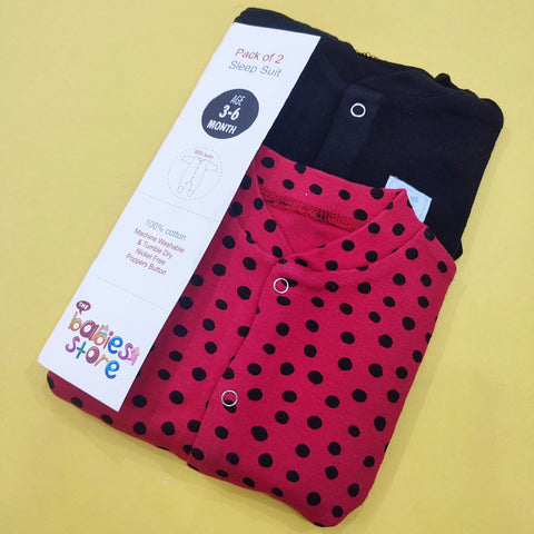 TBS - Pack of 2 Sleep Suits - Black & Red