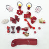 18 Pieces Clips & Poonies Gift Set - Red